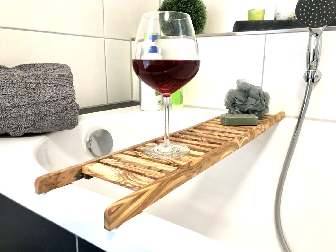 Ausziehbarer Rückenkratzer aus Olivenholz