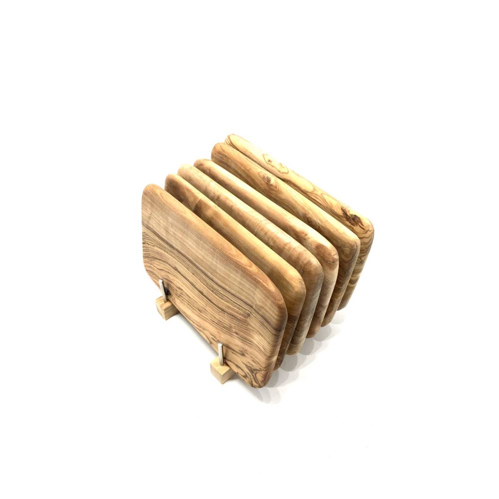 Practical cutting board holder made of olive wood