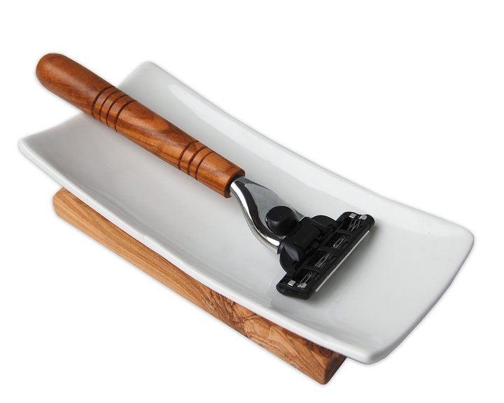 Olive wood shaving box