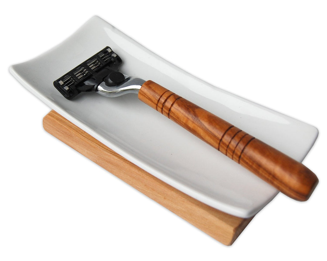 Olive wood shaving box