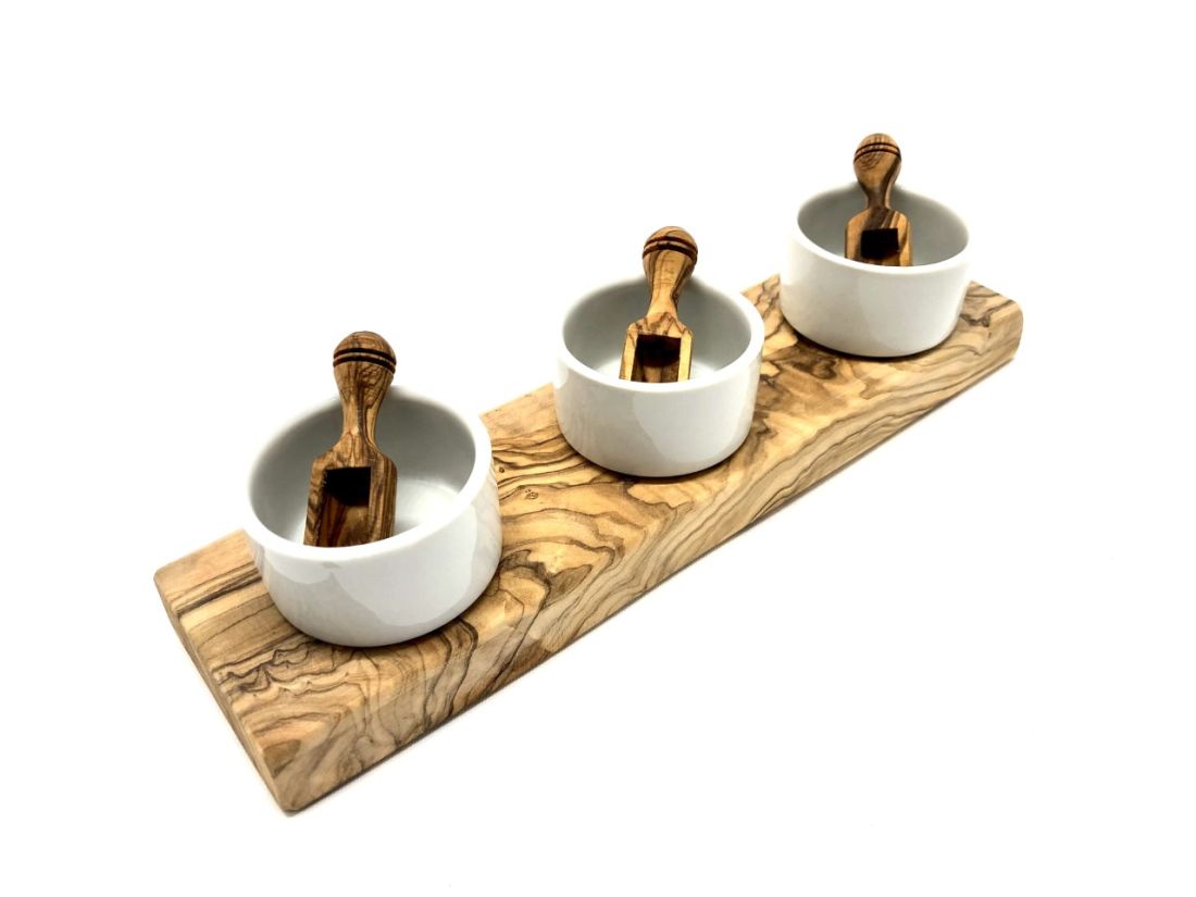 3er Set Gewürz- und Dipschälchen mit Salzschnippchen
