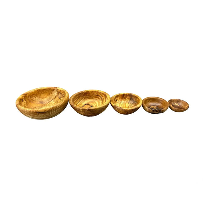 5-er Set Schalen rund aus Olivenholz