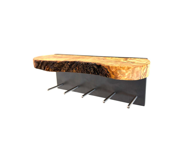 Keychain in the shape of a cross made of olive wood