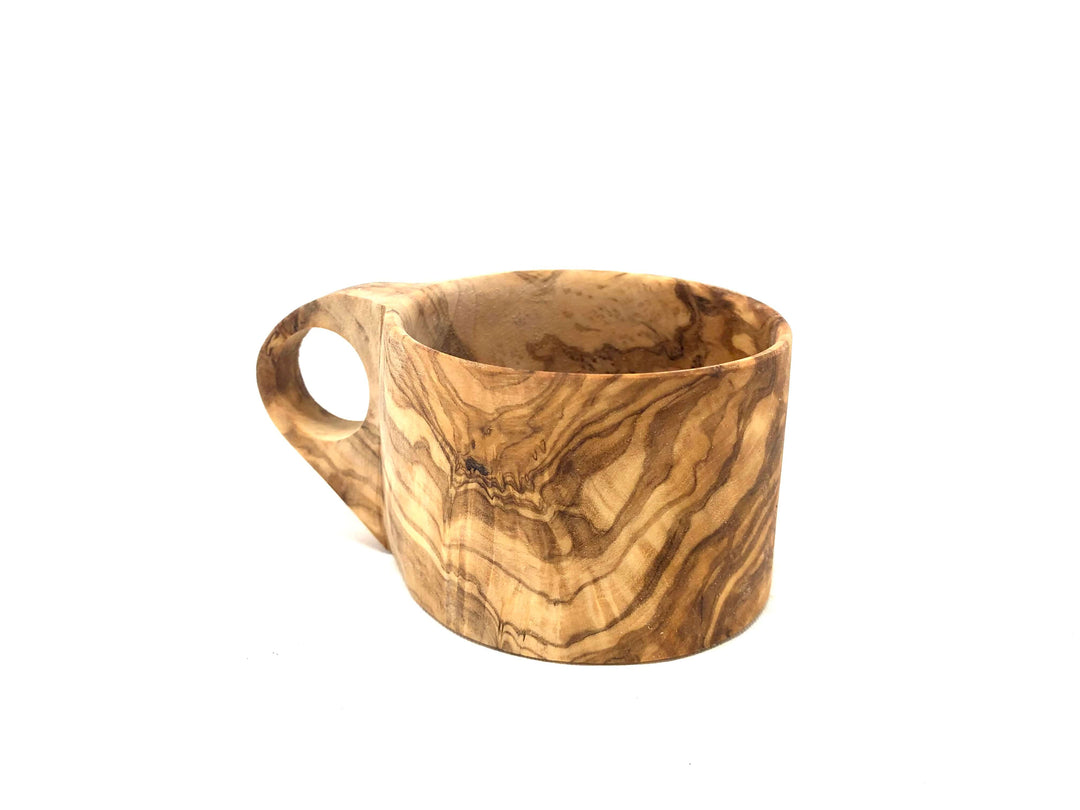 Tasse mit Henkel aus Olivenholz