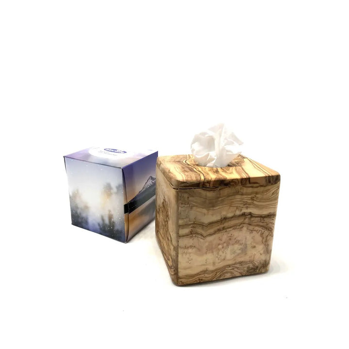 Kosmetiktücherbox aus Olivenholz