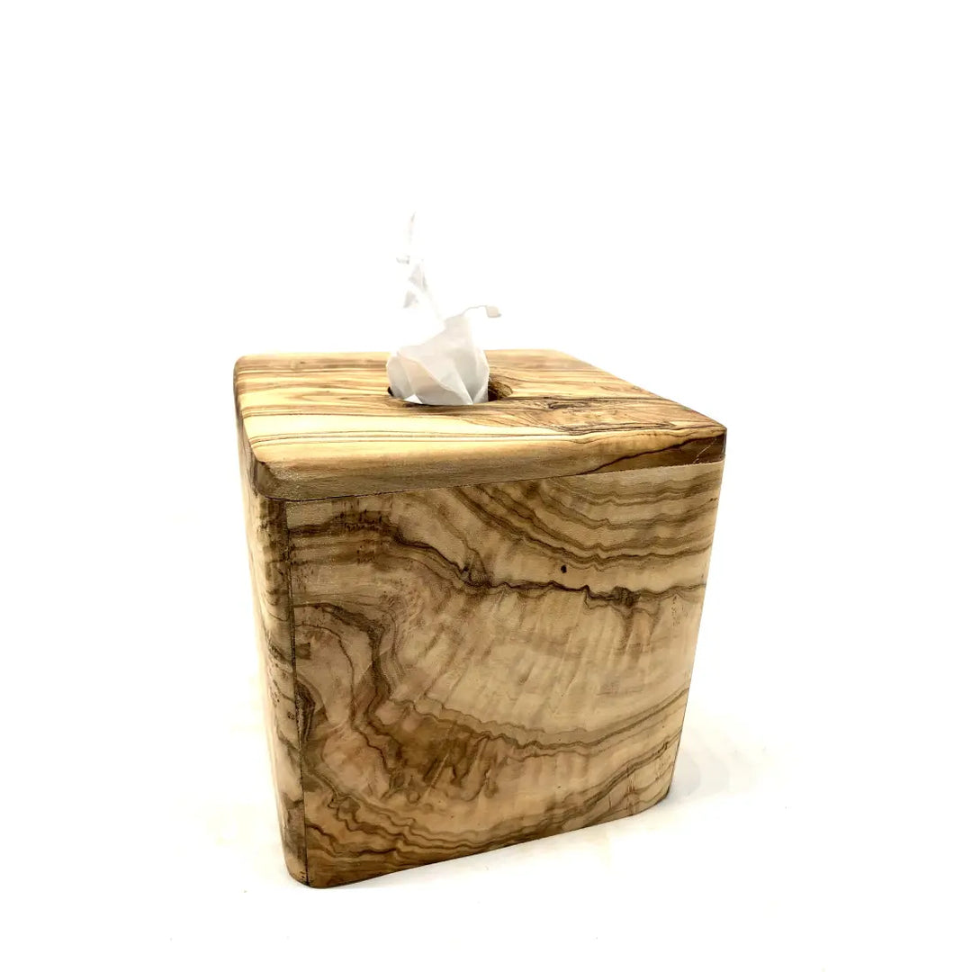 Kosmetiktücherbox aus Olivenholz