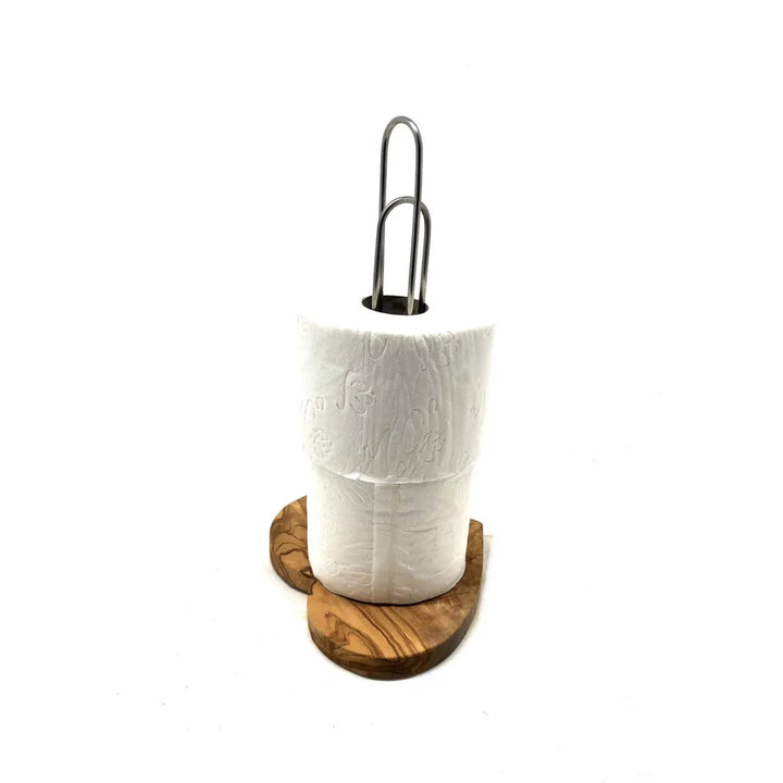 WC-Rollenhalter mit Sockel in Herzform aus Olivenholz (Design)