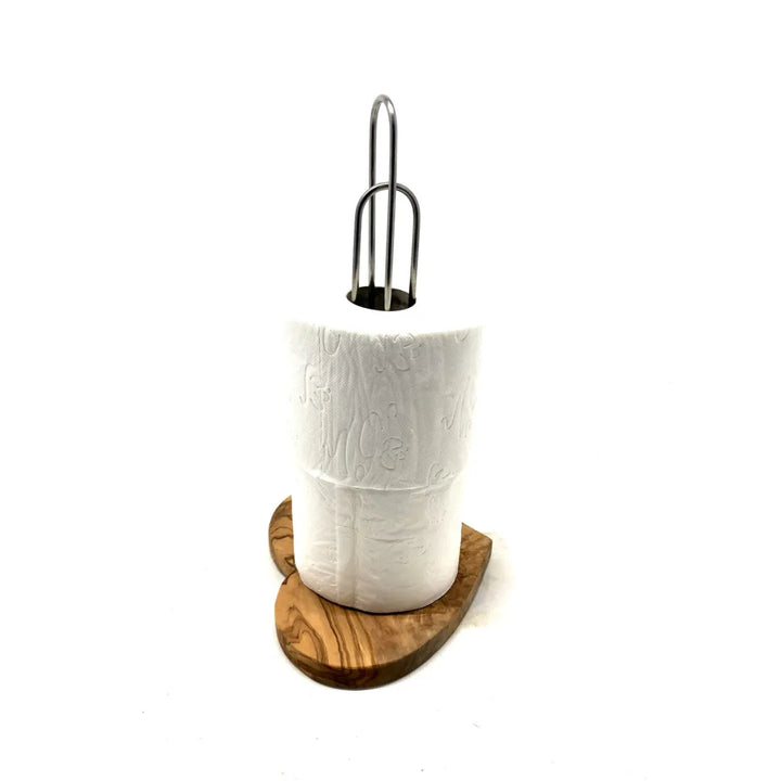 WC-Rollenhalter mit Sockel in Herzform aus Olivenholz (Design)