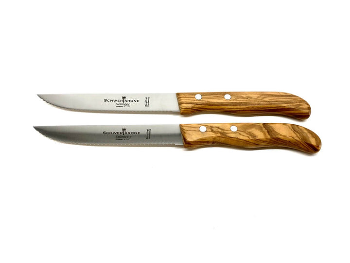 Doppelpack Gemüsemesser mit Griff aus Olivenholz