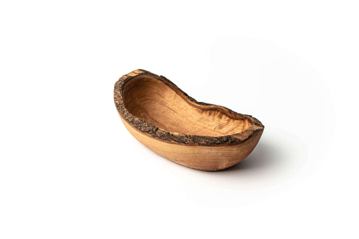 Rustikale Schale aus Olivenholz oval