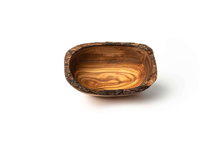 Rustikale Schale aus Olivenholz oval