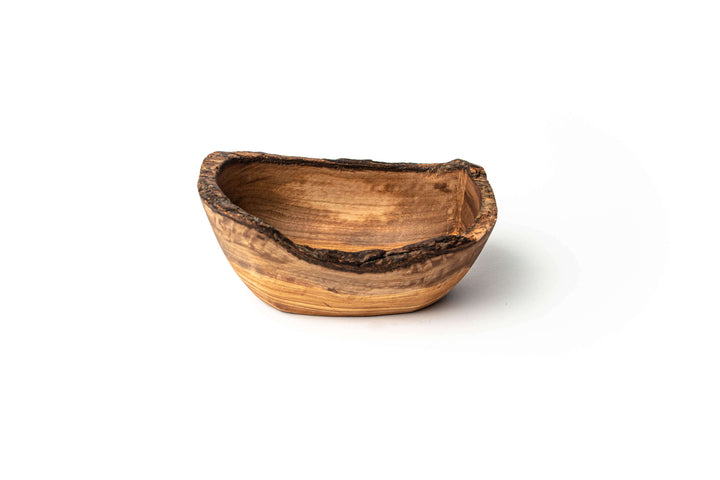 Rustikale Schale aus Olivenholz oval