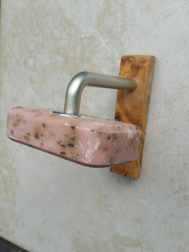 Seifenhalter aus Olivenholz mit Magnethalterung