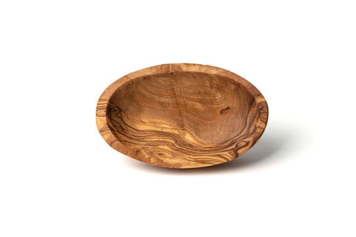 Flache, ovale Schale aus Olivenholz